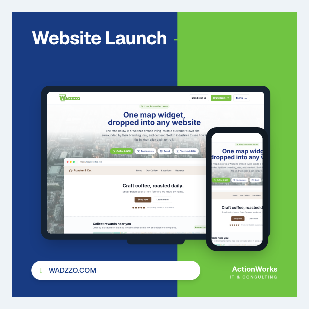 Wadzzo launch — A branded map widget that drops into any customer website.